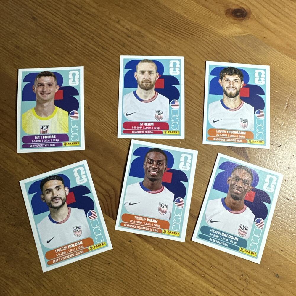 2026 Panini FIFA World Cup USA Sticker Lot – 6 Stickers 2/4/9/11/12/20